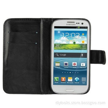 Fine Sheepskin Texture Flip Leather Case with Credit Card Slots for Samsung Galaxy S III/i9300